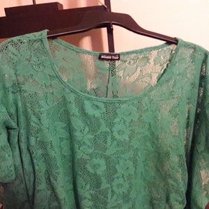 Lace batwing sleeve shirt